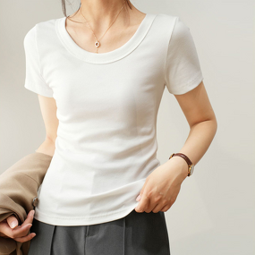 Women's T-Shirt Manufacturer - Custom Slim Fit Ribbed Tee