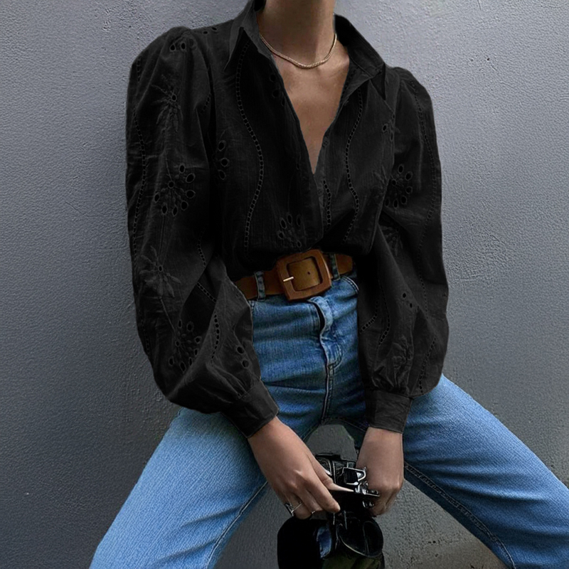 Women's Cardigan Manufacturer - Custom Woven Puff Sleeve Blouse