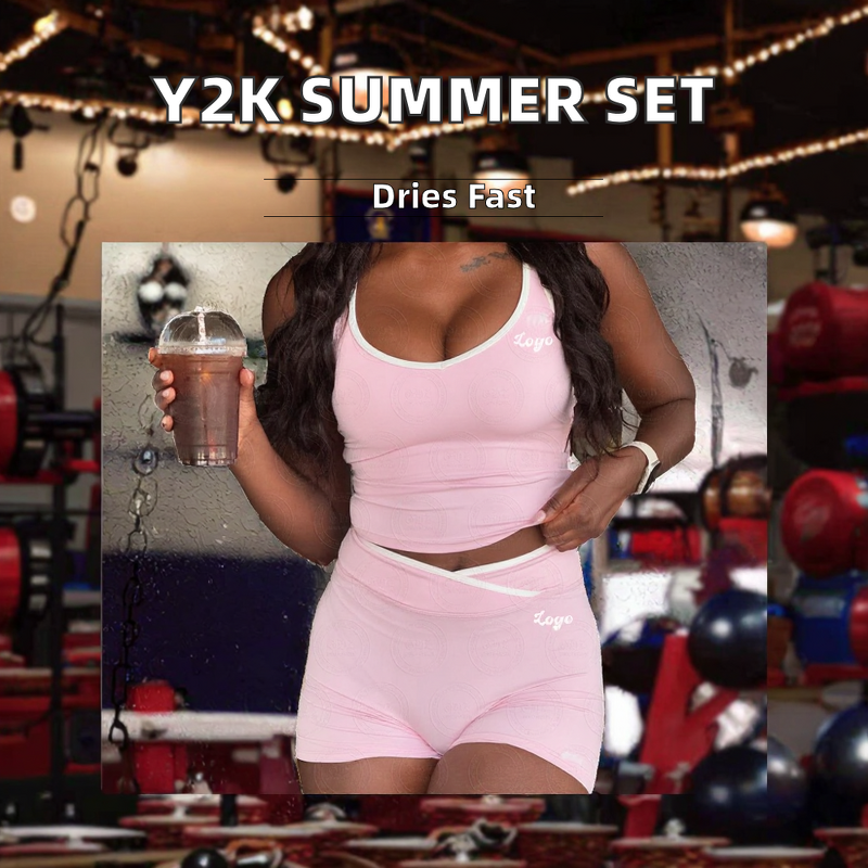 Women's Set Supplier - Custom Y2K 2-Piece Embroidered Set
