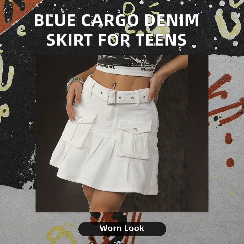 Women's Skirt Factory - Custom High Waist Denim Midi Skirt