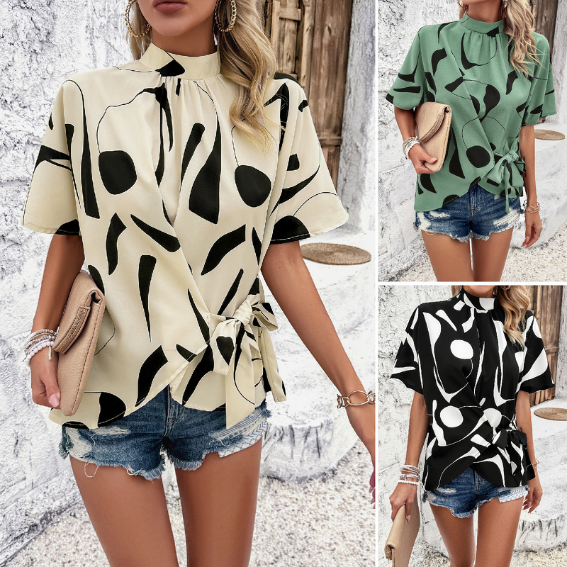 Women's Top Manufacturer - Custom Loose Printed Casual Blouse