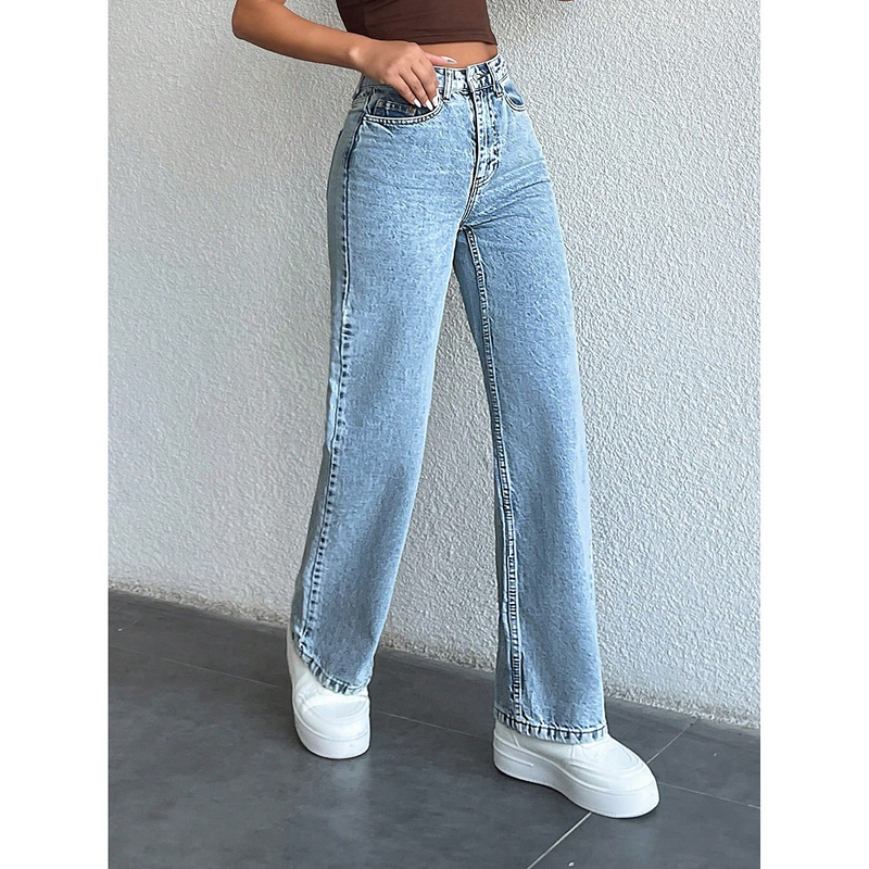 Women's Jeans Manufacturer - OEM Loose High Waist Straight Denim