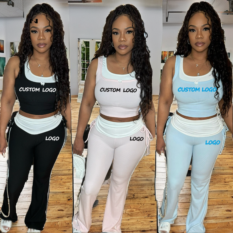 Women's Set Factory - OEM Ribbed Patchwork Casual Set