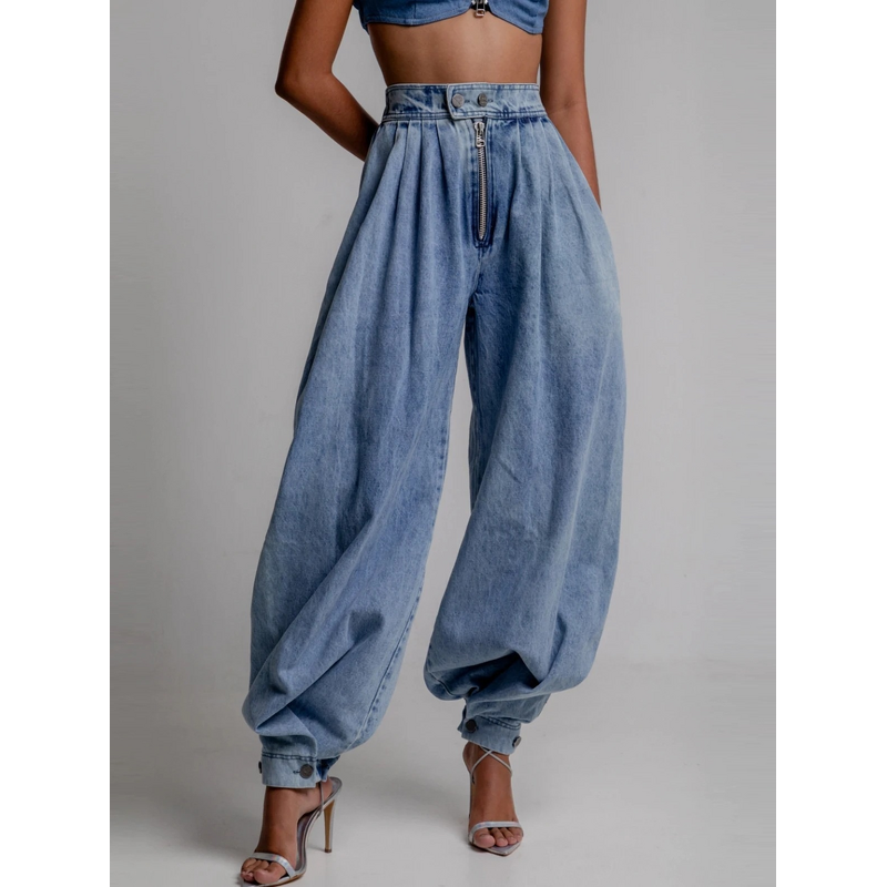 Women's Jeans Factory - OEM High-Waisted Retro Jogger Jeans