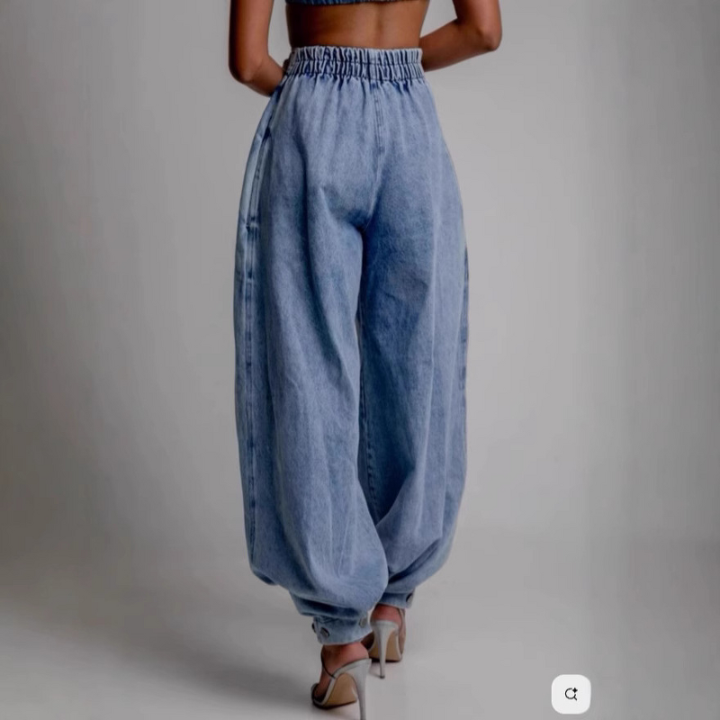 Women's Jeans Factory - OEM High-Waisted Retro Jogger Jeans