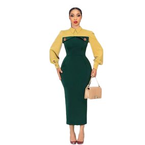 Women's Dress Supplier - Custom Satin Office Lady Dress