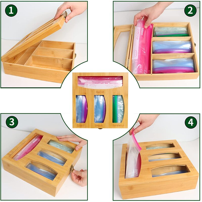 Bag Dispenser Factory - Custom Bamboo Ziplock Organizer