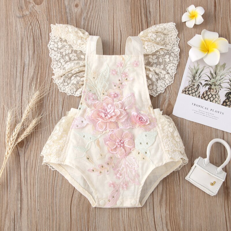 Baby Girl Romper Supplier - OEM Newborn Flutter Sleeve Set