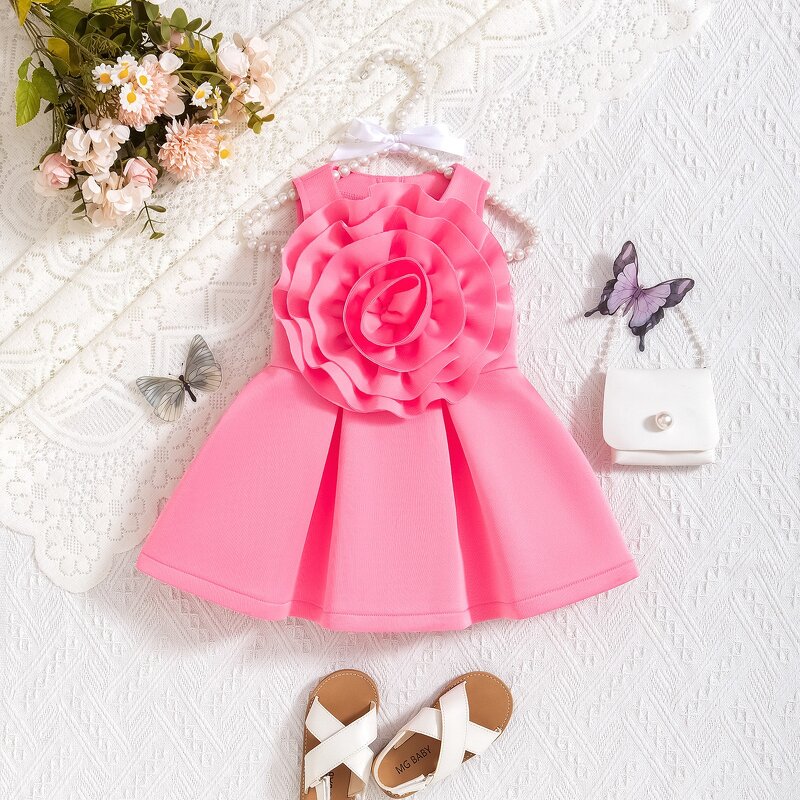 Baby Girl Dress Supplier - OEM Summer Sleeveless Flower Dress