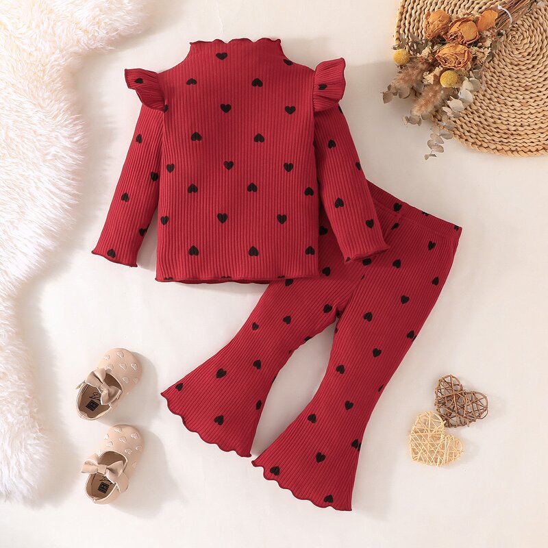 Baby Girl Clothing Set Factory - OEM 2-Piece Cotton Ribbed Set