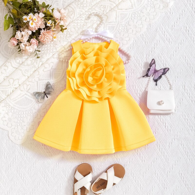 Baby Girl Dress Supplier - OEM Summer Sleeveless Flower Dress