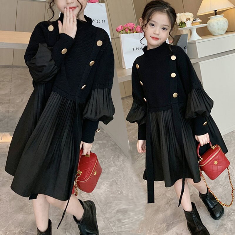Girls Dress Supplier - OEM Autumn Knitted Pleated Skirt