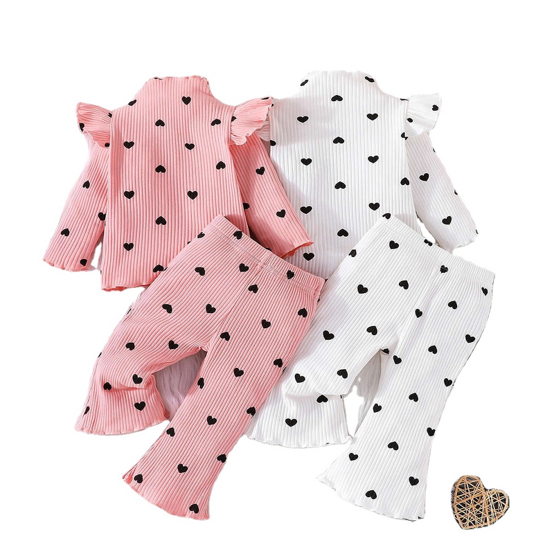 Baby Girl Clothing Set Factory - OEM 2-Piece Cotton Ribbed Set