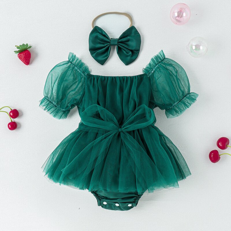 Baby Girl Romper Manufacturer - OEM Christmas Red Tulle Jumpsuit