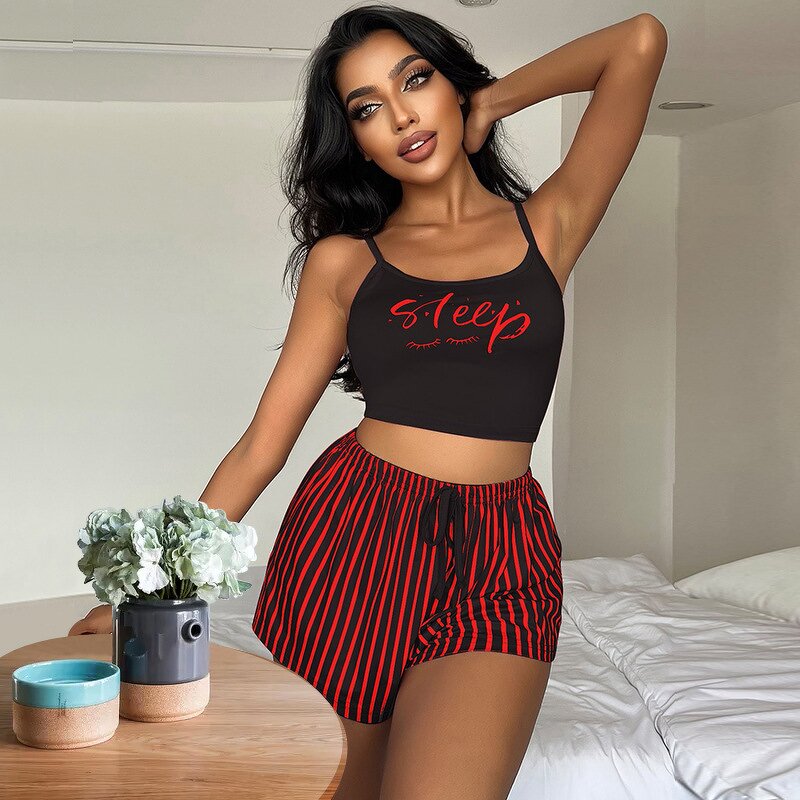 Women's Pajama Set Supplier - OEM 2Pcs Sexy Top Shorts Set