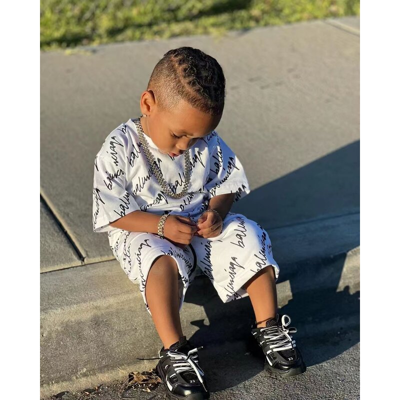 Boys Clothing Set Supplier - OEM Patchwork Independence Set