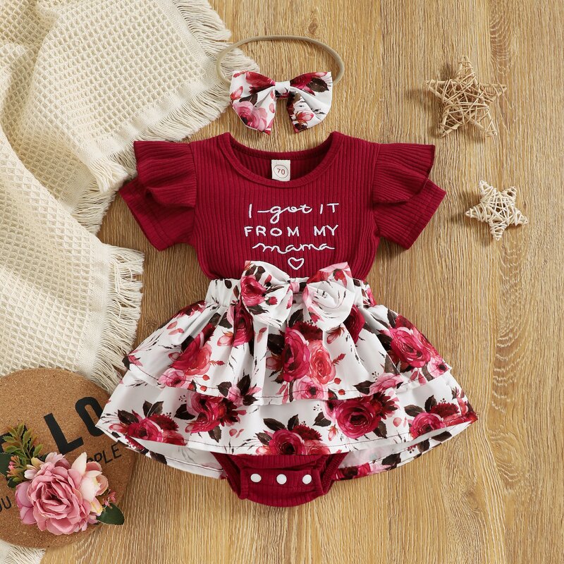 Baby Girl Clothing Set Factory - OEM 12 Months Letter Print Set