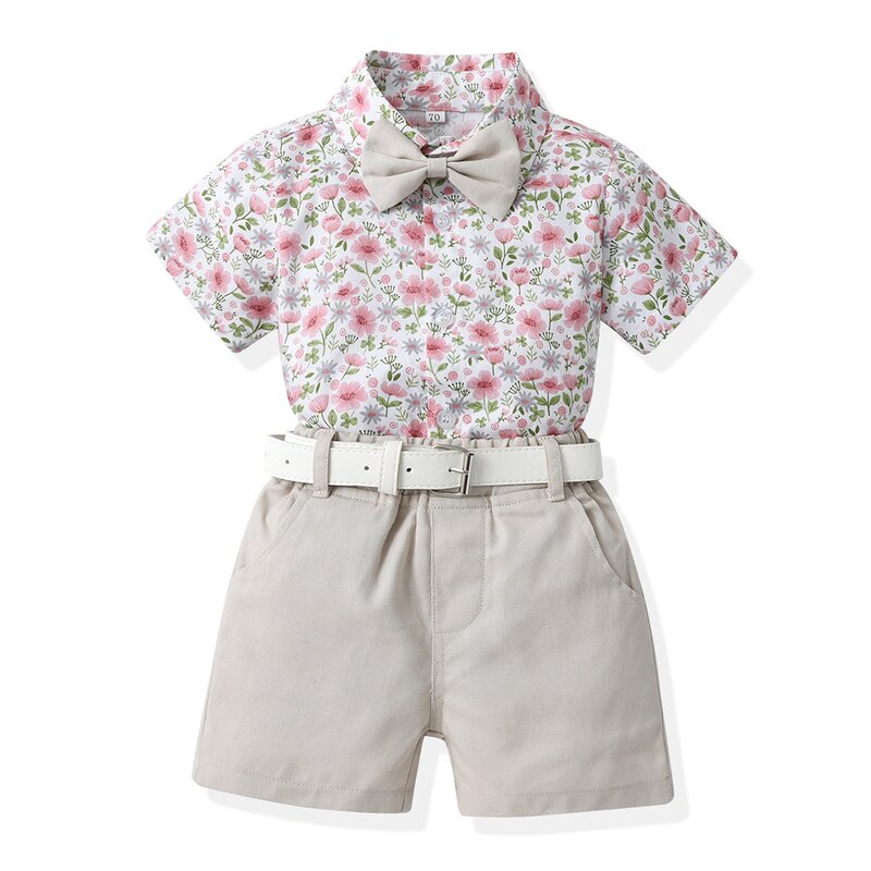Boys Clothing Set Factory - OEM Summer Flamingo Printed Set
