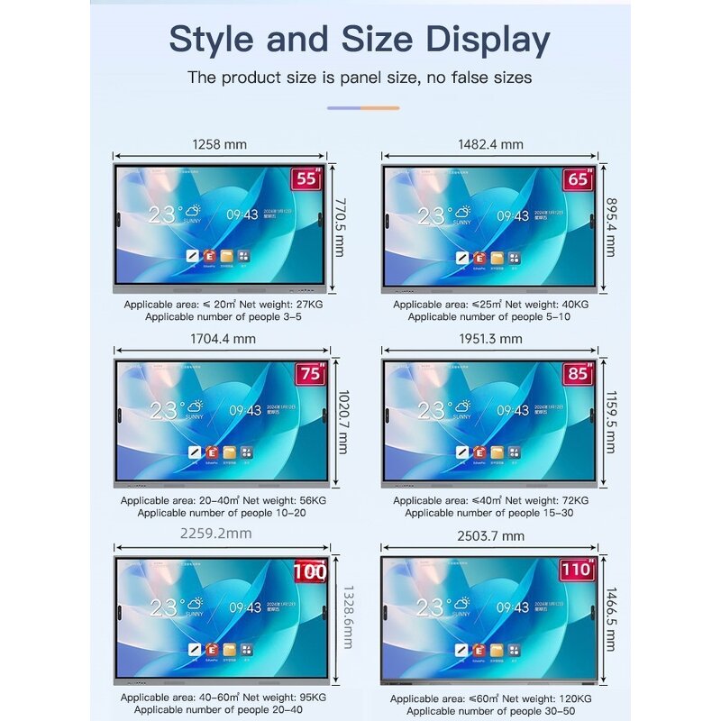 Interactive Whiteboard Factory - 75 Inch 4K Touch Screen