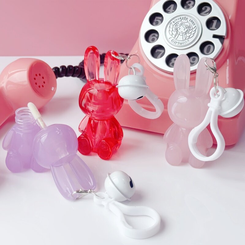 Lip Gloss Tube Factory - 5ml Cute Rabbit with Keychain Packaging