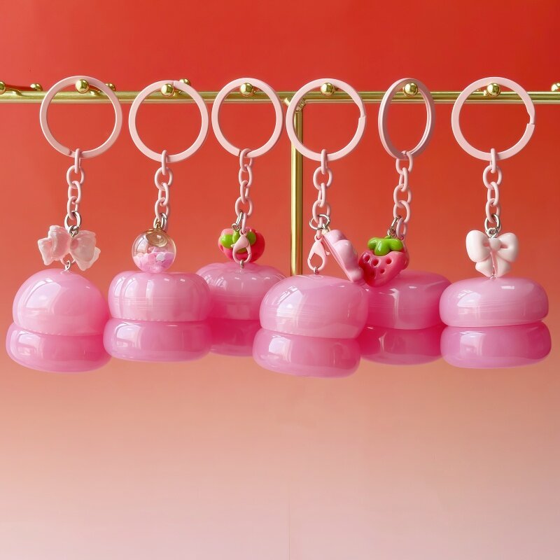 Cosmetic Jar Factory - 5g Pink Cute Lid Plastic with Keychain