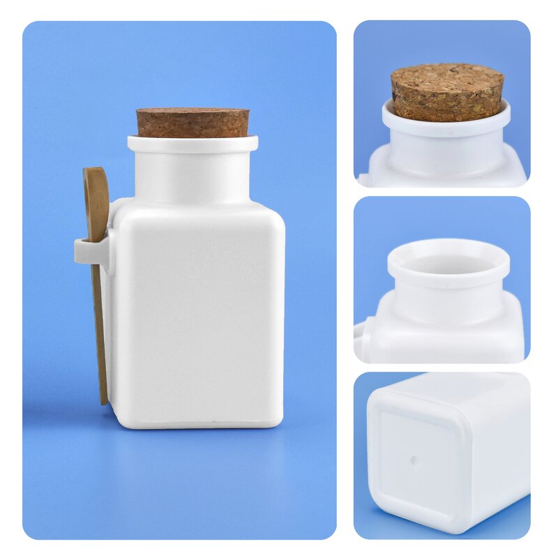Body Scrub Bottle Factory - 100-300ml ABS Square with Spoon