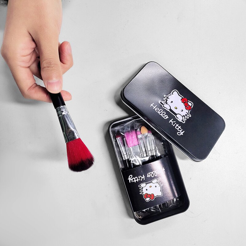 Makeup Brush Set Factory - 7 Pcs Mini Pink Travel Size