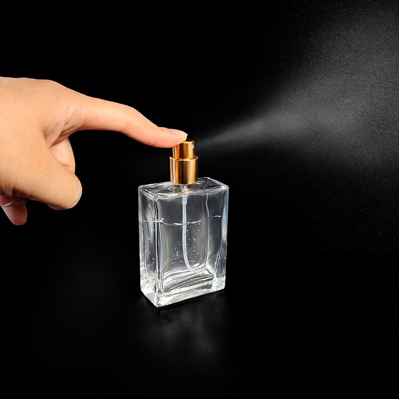 Perfume Spray Bottle Factory - 30-100ml Clear Vintage Square
