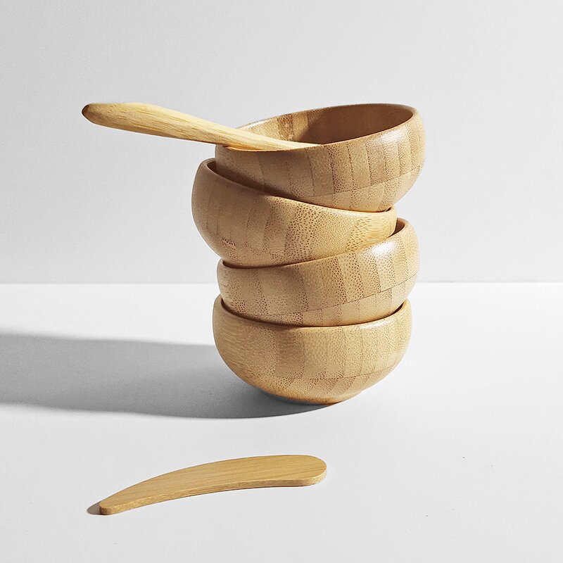 Bamboo Face Cream Spatula Factory - Natural Mini Wooden Scoop