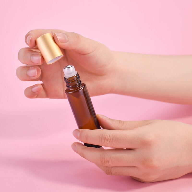 Perfume Roll On Bottle Factory - 10-15ml Amber Matte Black Glass