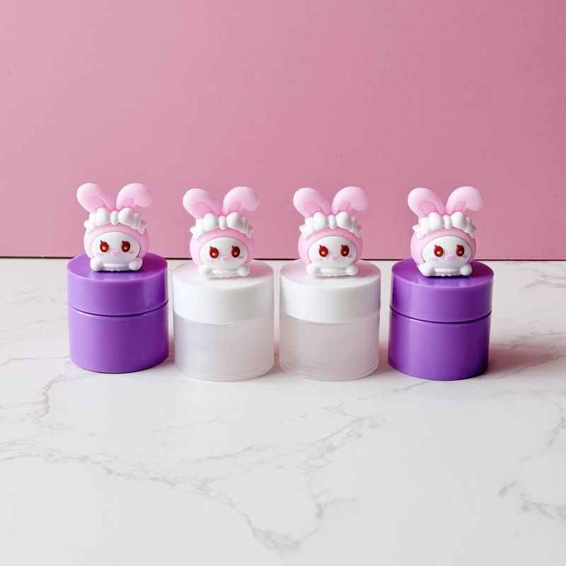 Cosmetic Jar Factory - 8g Purple Rabbit Lid Plastic Empty
