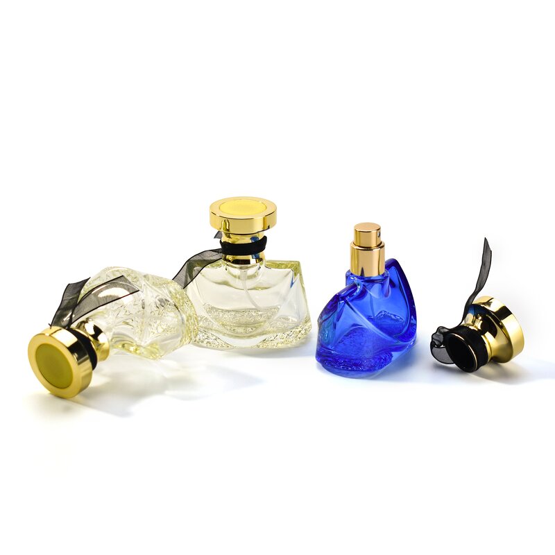 Perfume Bottle Factory - Blue Glass with Bowknot Screen Print