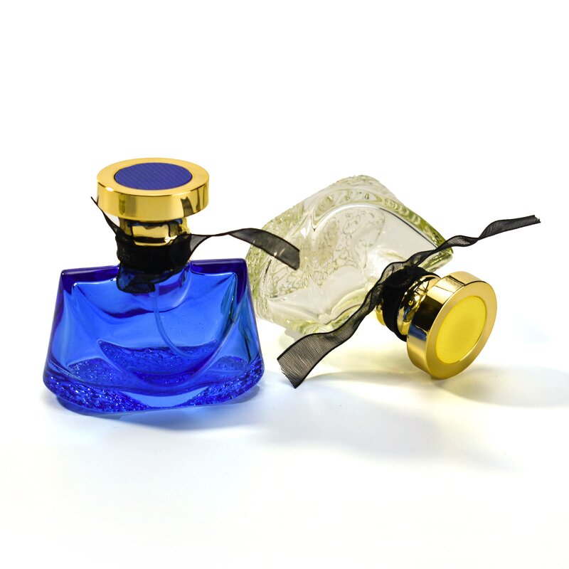 Perfume Bottle Factory - Blue Glass with Bowknot Screen Print