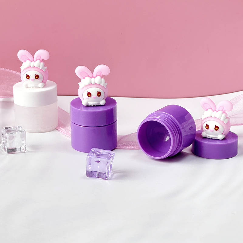 Cosmetic Jar Factory - 8g Purple Rabbit Lid Plastic Empty