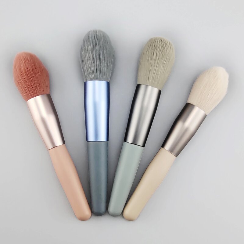 Makeup Brush Set Factory - 8pcs Pink Haze Blue Handle Synthetic