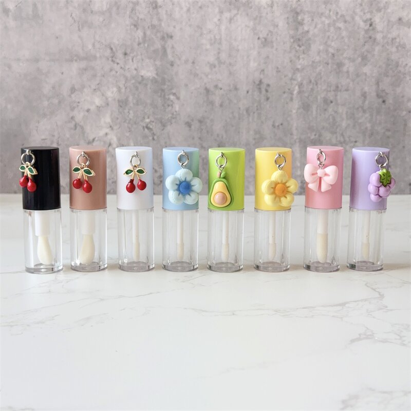 Lip Gloss Tube Factory - 6ml Pink Cute Empty Tube with Pendant