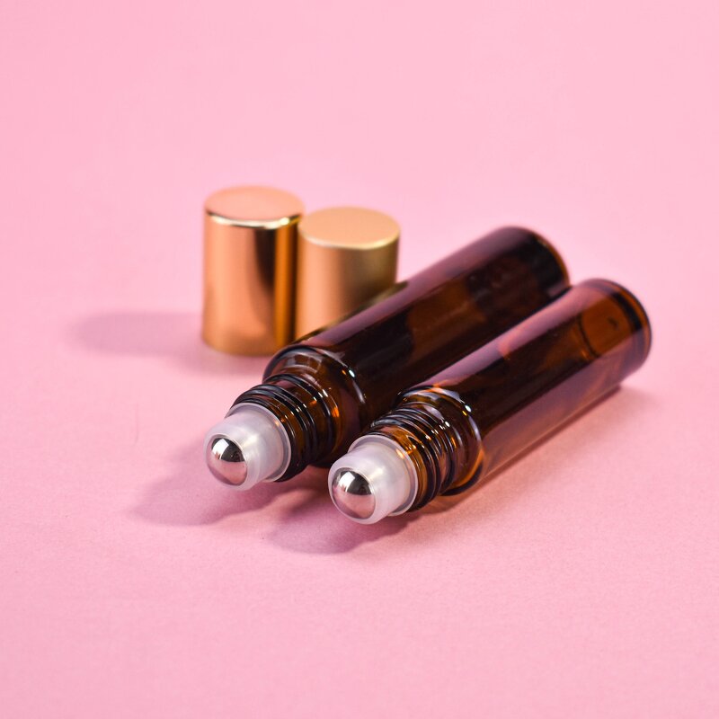 Perfume Roll On Bottle Factory - 10-15ml Amber Matte Black Glass