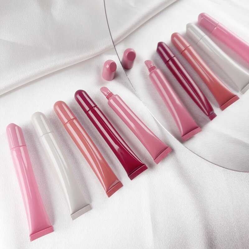 Lip Balm Squeeze Tube Factory - 10ml Pink Soft with Applicator