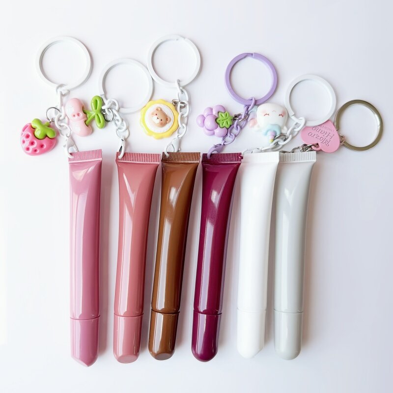 Lip Gloss Squeeze Tube Factory - 10ml Round Lid Plastic with Pendant