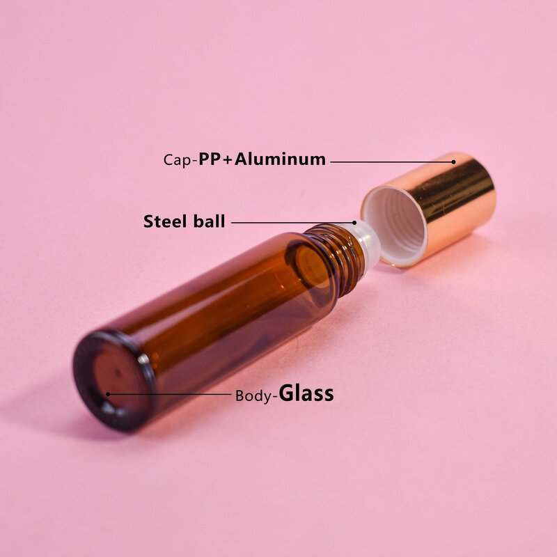 Perfume Roll On Bottle Factory - 10-15ml Amber Matte Black Glass