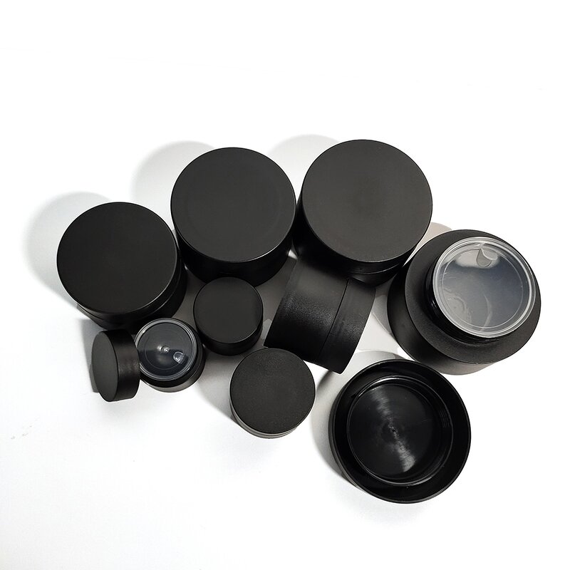 Cosmetic Jar Factory - 1-2oz Matte Black Round Plastic