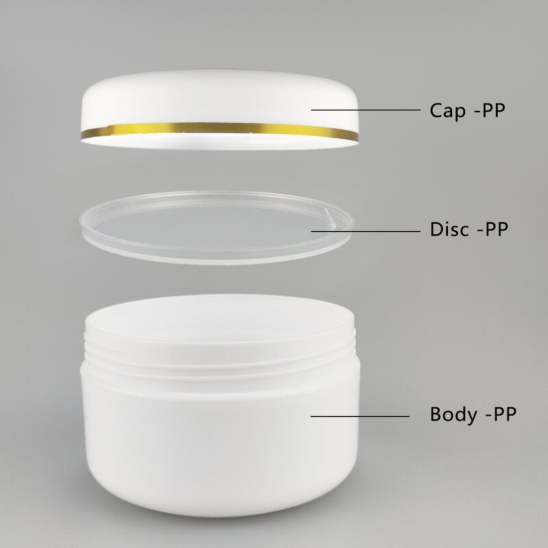 Body Cream Jar Factory - 10-500g White PP Plastic Custom