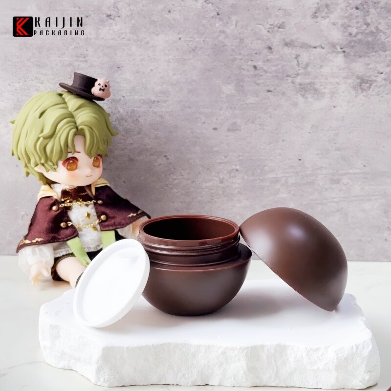 Plastic Packaging Jar Factory - 30g Matte Chocolate Color Spherical