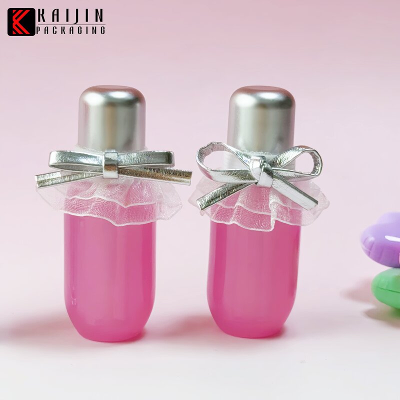 Lip Gloss Tube Factory - 3ml Pink Tube with Bow Decoration