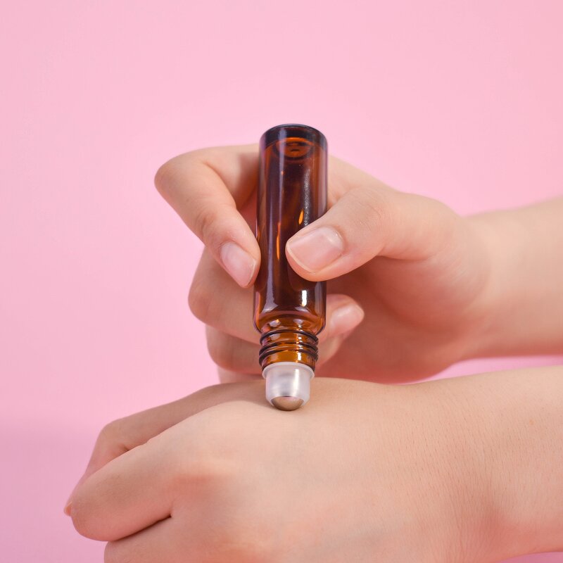 Perfume Roll On Bottle Factory - 10-15ml Amber Matte Black Glass