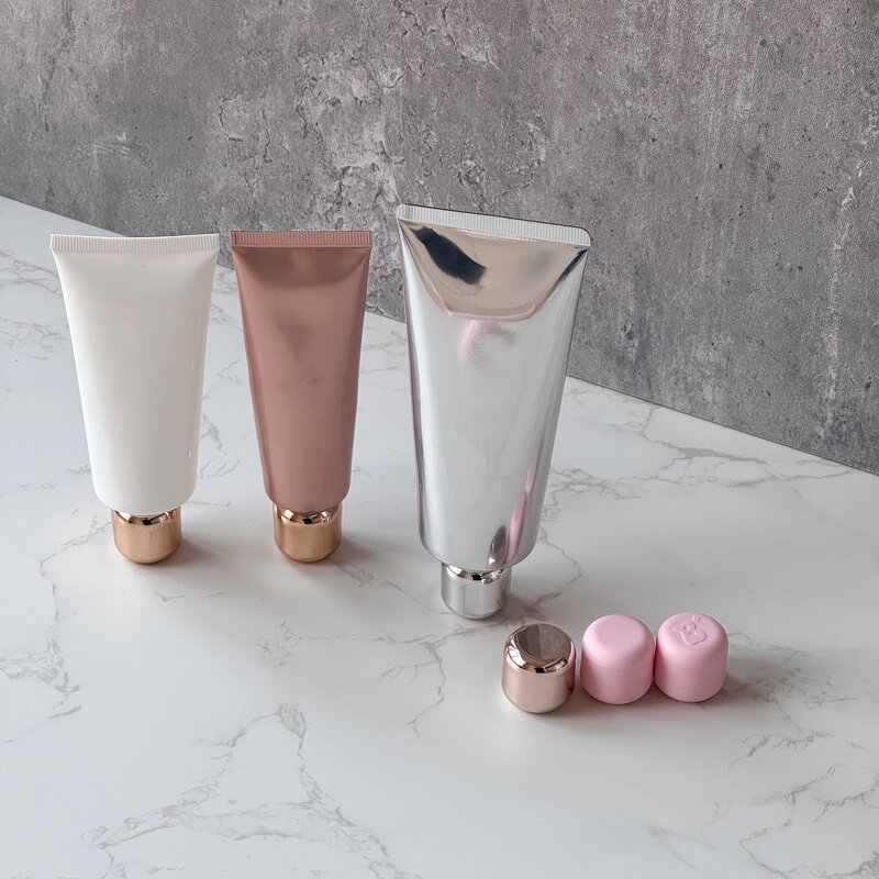 Lip Balm Squeeze Tube Factory - 50g Empty Plastic Pink Screen Print