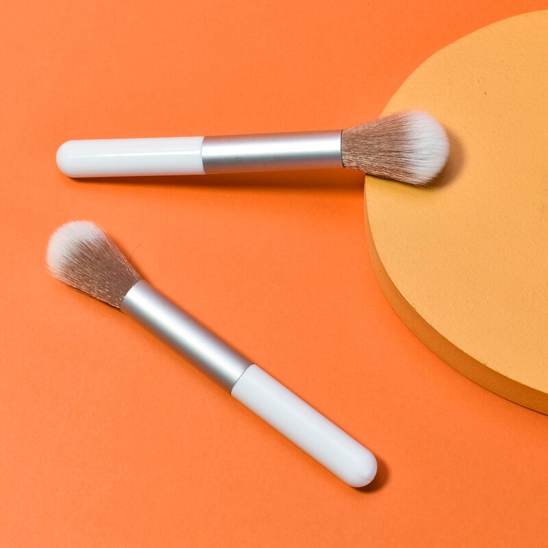 Makeup Brush Factory - Silvery White Handle Customizable