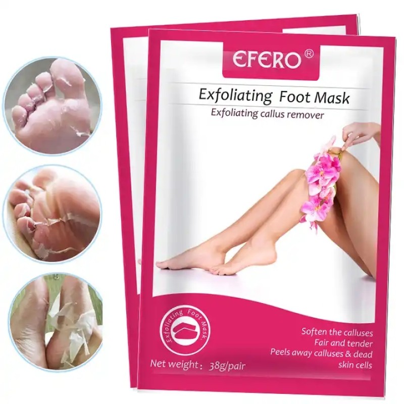 Efero Natural Rose Feet Peeling Masks Whitening Foot Spa Peel Exfoliating Foot Mask