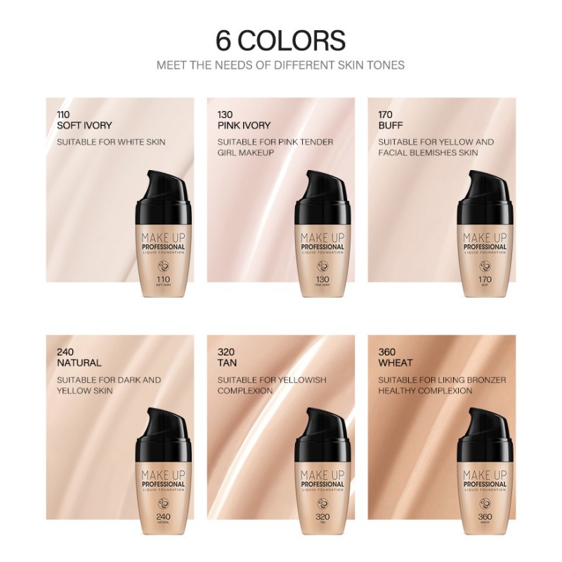 LAIKOU Professional Mineral Herbal Whitening Beauty Isolation Foundation 50ml Liquid Concealer for Dark Powder Bottle