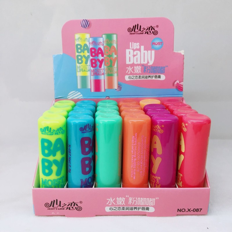 Wholesale Own Brand Makeup Fruity Cute Deep Moisturizing Lip Balm for Kids 24pcs/box